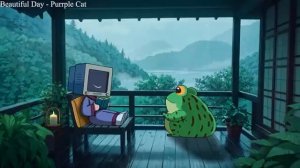 Peaceful rain on the hill calm your anxiety relaxing music chill lo-fi hip hop beats