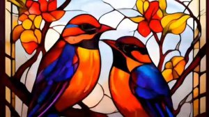 Витраж с птичками 🐦 🦅 #ASMR #АСМР #витраж #птицы