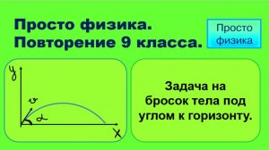 Повторение 9 класса. Физика. Бросок под углом к горизонту.