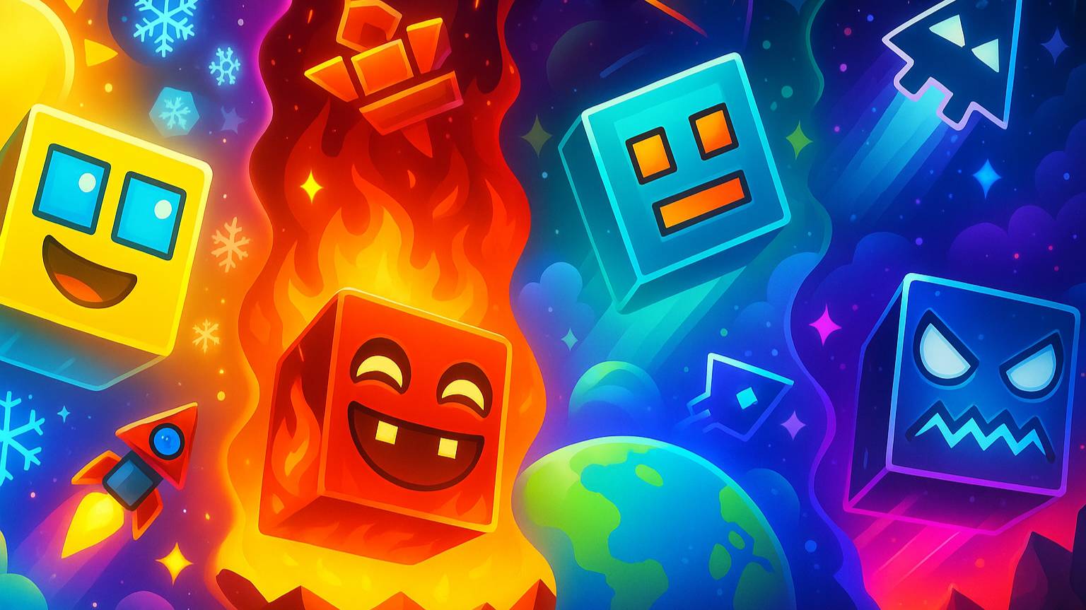 Geometry Dash: ПРОХОЖДЕНИЕ ВСЕХ ИГР за 50 МИНУТ!  Meltdown SubZero World и больше!