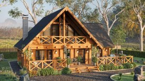 Может ли это быть лучшим дизайном дома из бревна? 🏡 4 кровати | 8х12 м