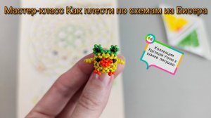 Учимся плести по схеме из бисера на примере Кругляша Амигуруми Уточка в шапке лягушки