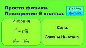 Повторение 9 класса. Физика. Законы Ньютона.