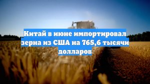 Китай в июне импортировал зерна из США на 765,6 тысячи долларов