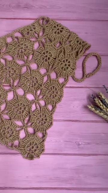 Косынка крючком в технике безотрывного вязания #nataliverezhu #вязание #30косынок смотреть онлайн