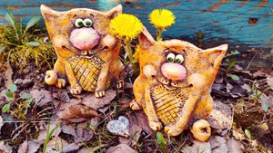 😸😻 Коты "под керамику" для декора дома (папье-маше)