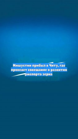 Мишустин прибыл в Читу, где проведет совещание о развитии экспорта зерна