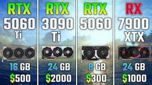 RTX 5060 Ti vs RTX 3090 Ti vs RTX 5060 vs RX 7900 XTX | Test in 7 Games