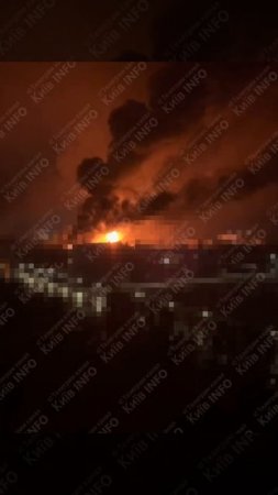 🇺🇦🔥Один из ночных прилетов по Киеву.