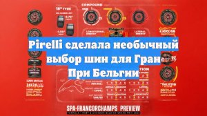 Pirelli сделала необычный выбор шин для Гран При Бельгии