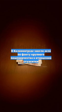 В Калининграде завели дело по факту крупного мошенничества в отношении студентки