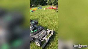 Газонокосилка бензиновая Caiman Twino 80CLV с щеткой тест драйв в работе