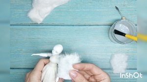 Как сделать рукава на платье ватной игрушки. Снежная Королева, часть 3