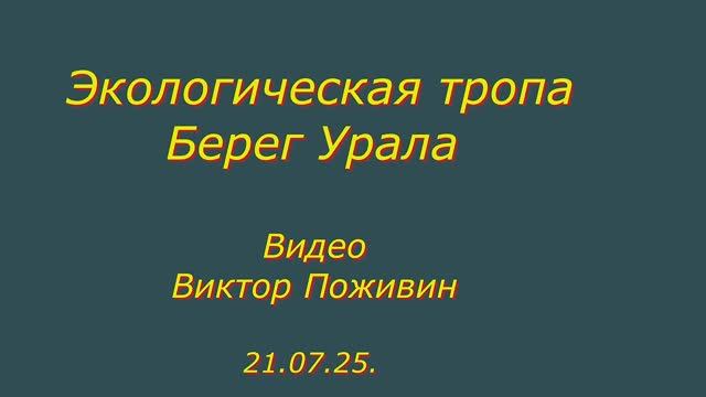 21.07.25. Экологическая тропа. Берег Урала. Видео Виктор Поживин