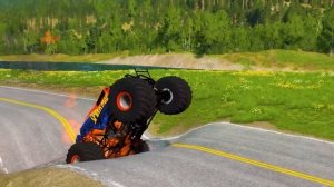 Монстер тачки - горы против Monster Trucks BeamNG