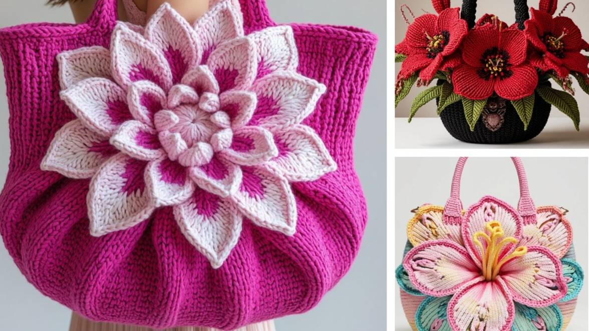 СУМКИ с цветами от AI. ВЯЗАНИЕ - ПОДБОРКА №17. смотреть онлайн