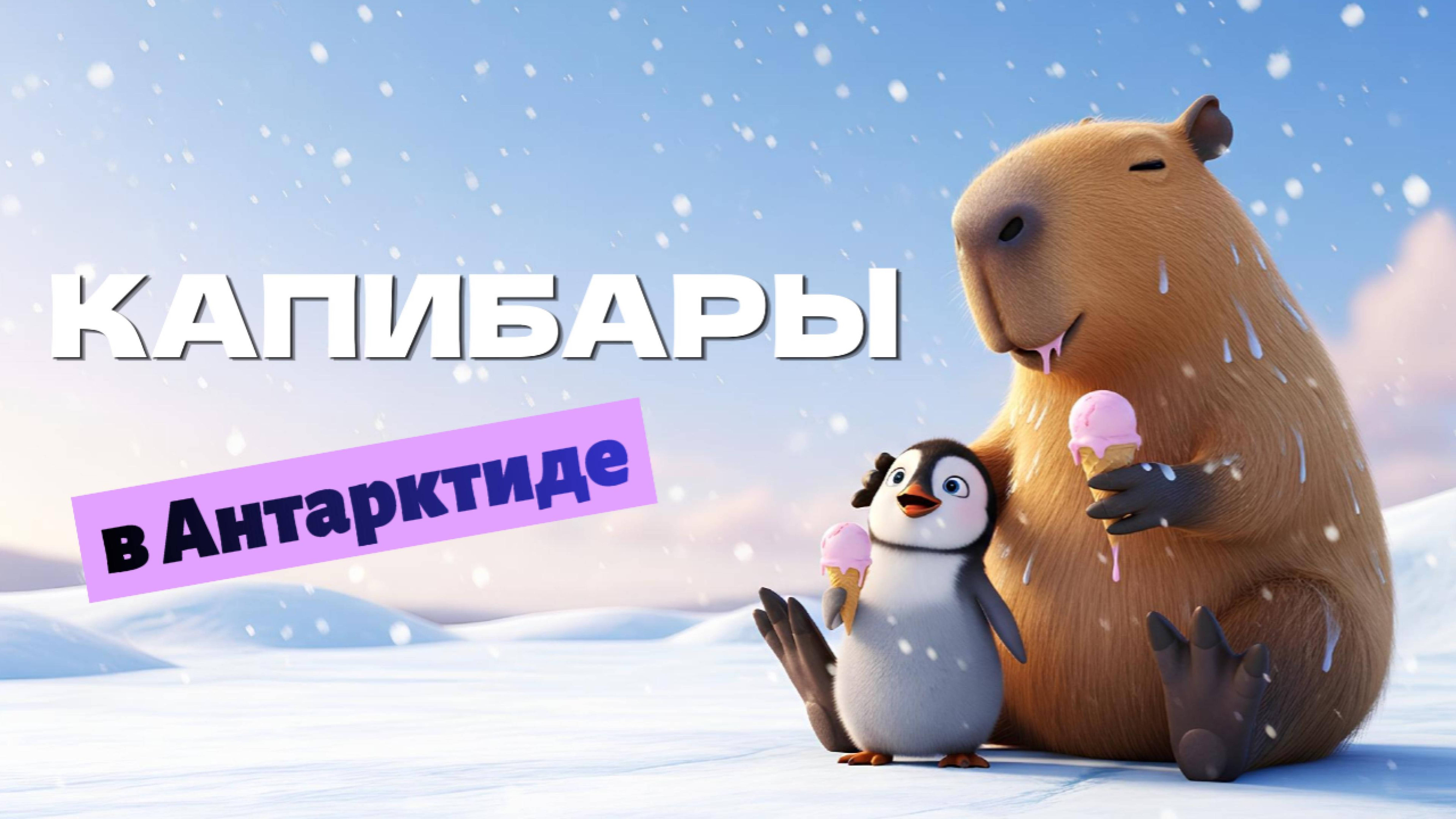 Капибары в Антарктиде:🐧❄️ ледяное приключение | Добрый мультфильм для детей 🌊🍦