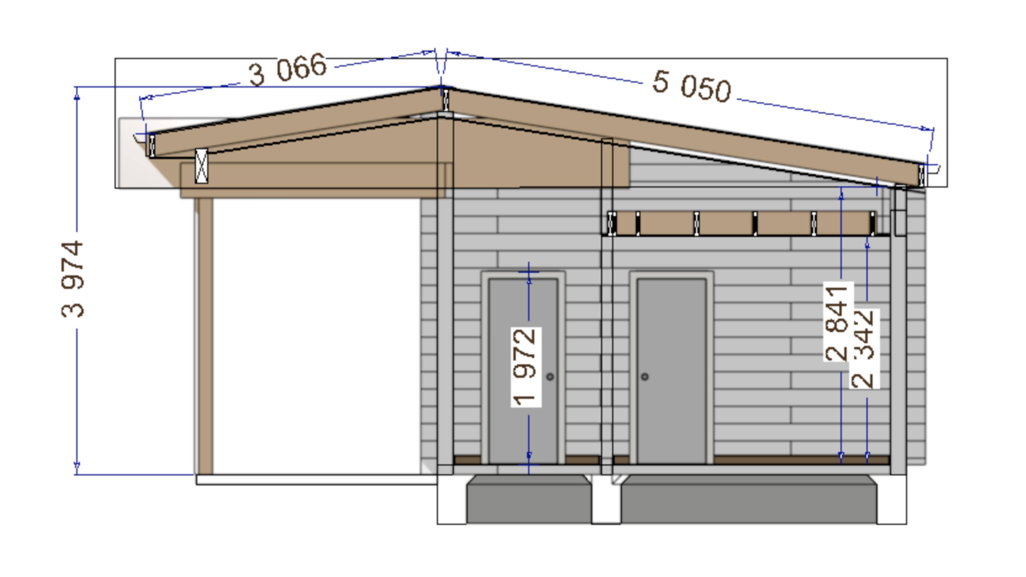 Кд208 Одноэтажная баня 4.6᥊8.6ⲙ из клееного бруса