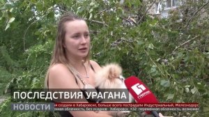 Стихия: в Хабаровске устраняют последствия урагана. Новости. 23/07/2025. GuberniaTV