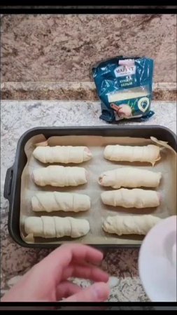 Сосиски в тесте на скорую руку.