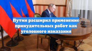 Путин расширил применение принудительных работ как уголовного наказания