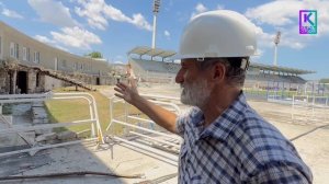 В Керчи продолжаются работы по капитальному ремонту центрального стадиона