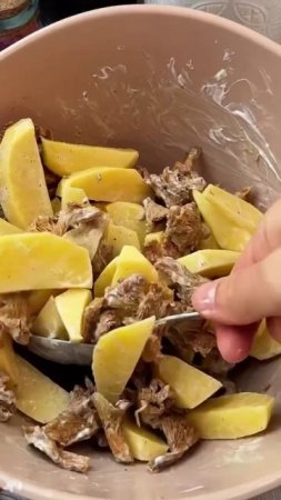 Картошка с грибами в аэрогриле