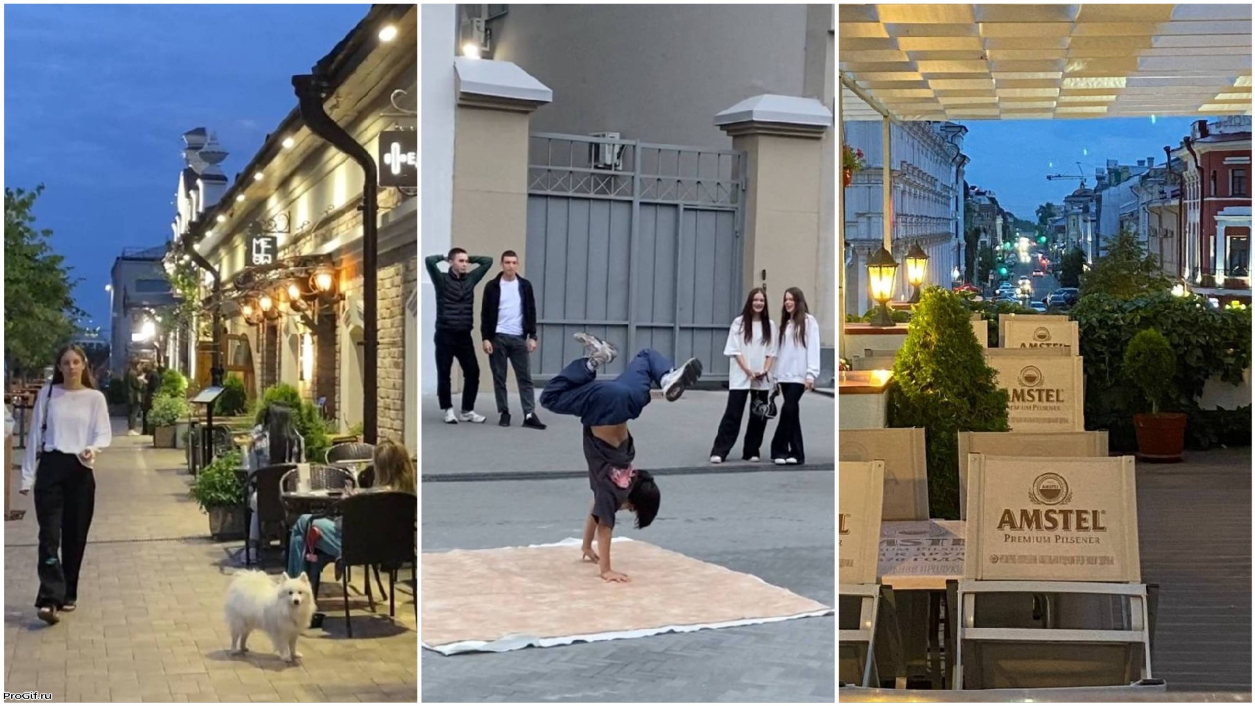 Центр Казани - улица Профсоюзная, террасы кафе и брейк-данс на Баумана. 21 июля 2025 г. смотреть онлайн