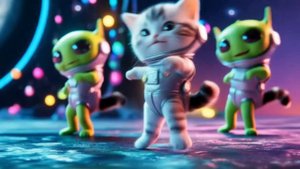 кот танцует с пришельцами