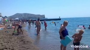 Крым! Судак, обстановка на пляже 23.07.2025