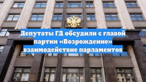 Депутаты ГД обсудили с главой партии «Возрождение» взаимодействие парламентов
