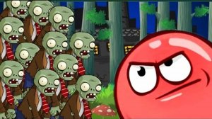 КРАСНЫЙ ШАР НАПАЛ НА ЗОМБИ! 🌕⚔️ Plants vs Zombies x Red Ball 4 | Мультик
