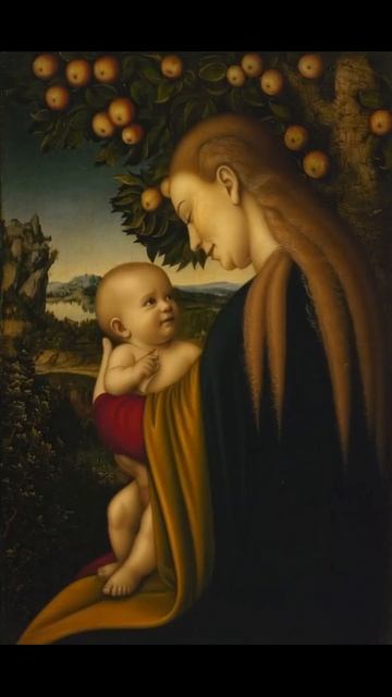 Ожившая картина Лукаса Кранаха Старшегох «Мадонна с Младенцем под яблоней» смотреть онлайн