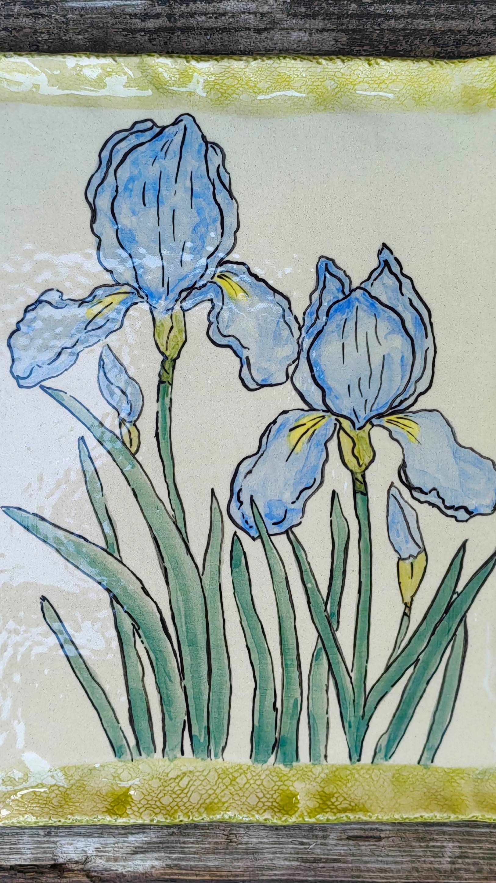 Прямоугольная тарелочка "Ирисы"