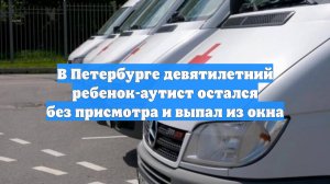 В Петербурге девятилетний ребенок-аутист остался без присмотра и выпал из окна