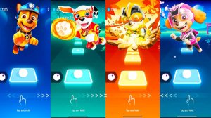 PAW PATROL: CHASE VS MARSHALL VS RUBBLE VS SKYE 🎶 Tiles Hop EDM RUSH! - Coffin Dance Song