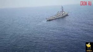 Жёсткое предупреждение иранского военного вертолёта американскому эсминцу в Оманском море !!!