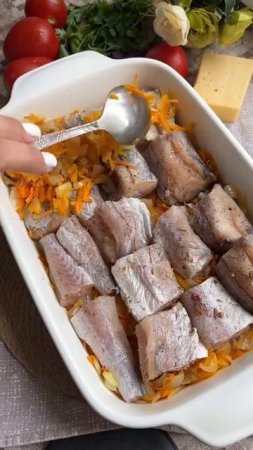 Нежнейший минтай с овощами 😍