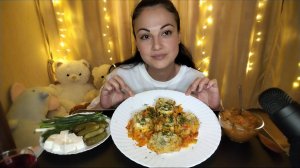 Мукбанг🥟Ленивые пельмени в лаваше🤤👍