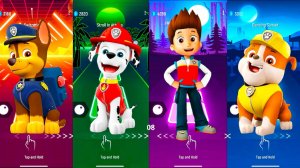 PAW PATROL: CHASE VS MARSHALL VS RYDER VS RUBBLE 🎶 Tiles Hop EDM RUSH! - Coffin Dance Song