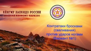 Кёнгму Хапкидо. Контратаки бросками (сваливания) против ударов ногами. (Вариант №1)