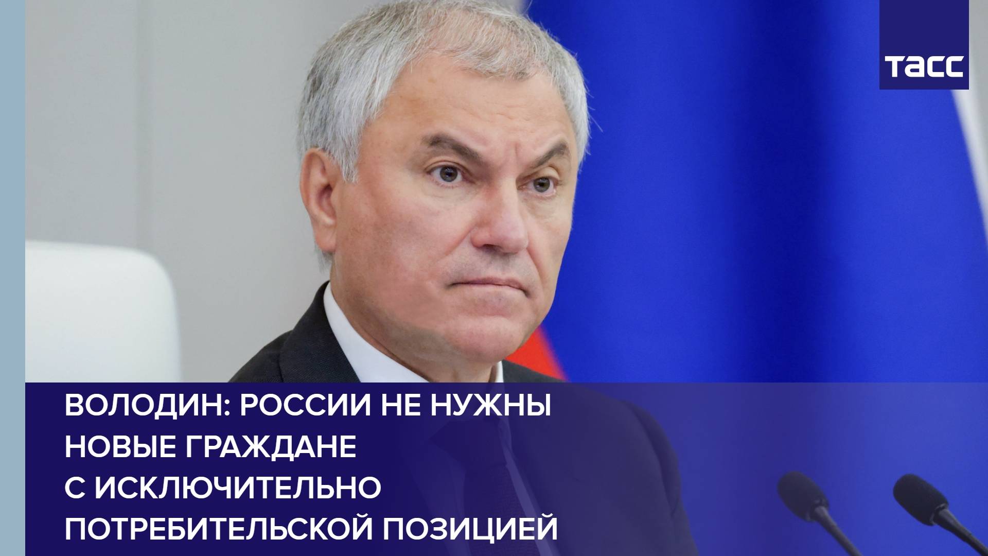 Володин: России не нужны новые граждане с исключительно потребительской позицией
