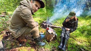 ТИХАЯ ОХОТА. СОБИРАЕМ ГРИБЫ. СИДИМ У КОСТРА.