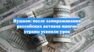 Пушков: после замораживания российских активов многие страны усвоили урок