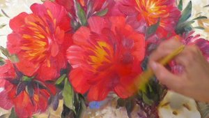 Как нарисовать бордовый пион? Ульяна Глазкова