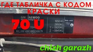 Где табличка с кодом краски шевроле лачетти 2006 г.в. 70U
