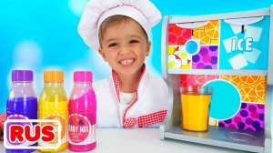 Влад и Ники играют в кафе с друзьями! Весёлое видео для детей.