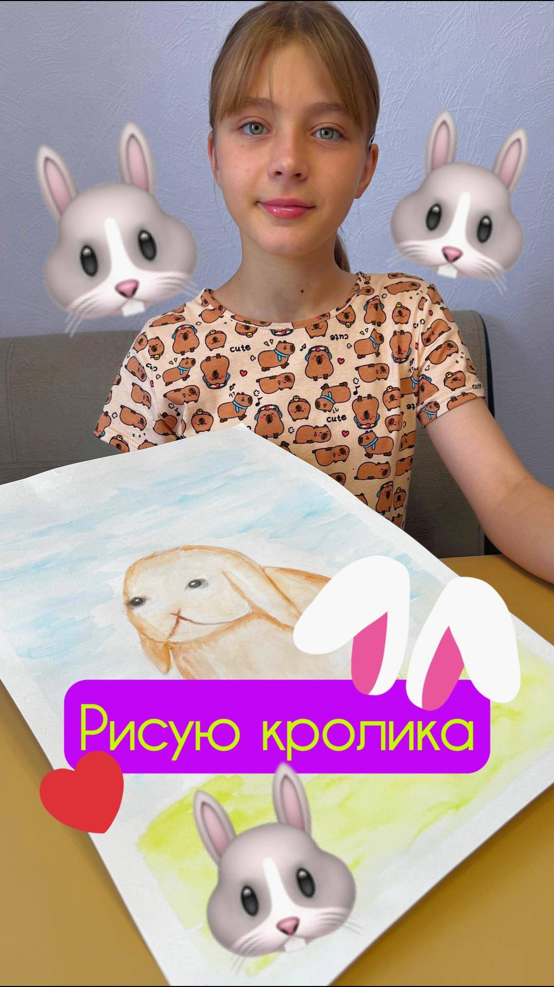 Рисую кролика.  #РисуюКролика #Кролик #Рисование #Иллюстрация #Арт