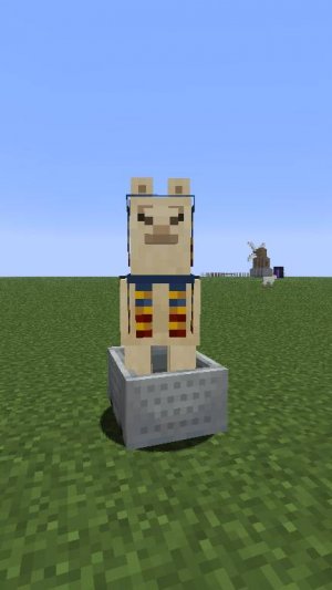 Лама катается на вагонетке в майнкрафте!