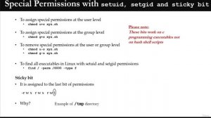 118 - Special Permissions with setuid setgid and sticky bit
